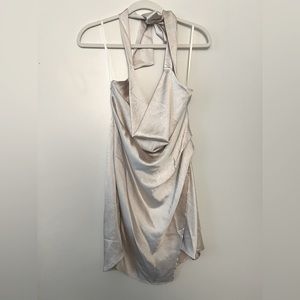 Champagne silk hater mini dress